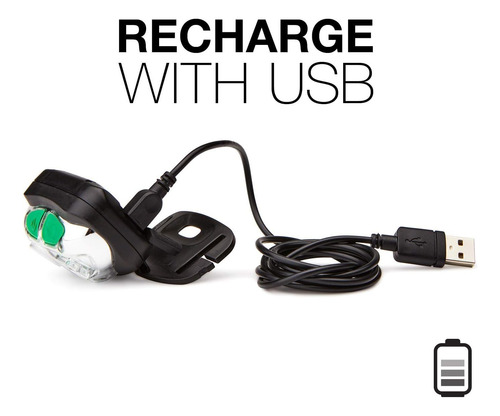 Linterna Frontal Led Vision, Recargable Por Usb, 400 Lã...