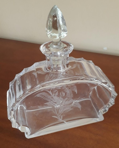 Frasco De Cristal Para Perfume, Estilo Art Deco. De 1950