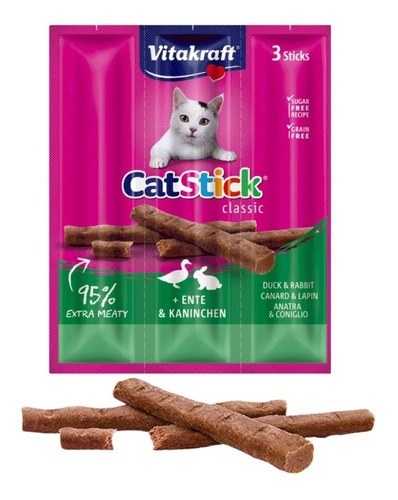 Vitrakraf Snack Gatos Stick Classic Golosina 18g  X3 Palitos