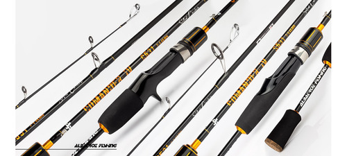 Vara De Pesca Para Carretilha Albatroz Fishing Comander New Vii C601 Preta - 1.8m X 143g - Rápida Com Resistência De 15-30lbs Para Isca De 50g