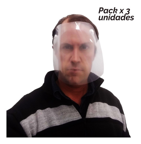 Mascara Con Protector Facial Con Elástico- Pack X 3 Unidades
