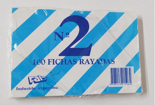 Fichas Rab Rayadas N° 2 X 100
