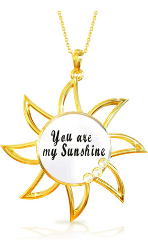 Collar Gp You Are My Sunshine De 14 Quilates, Regalo De Gira