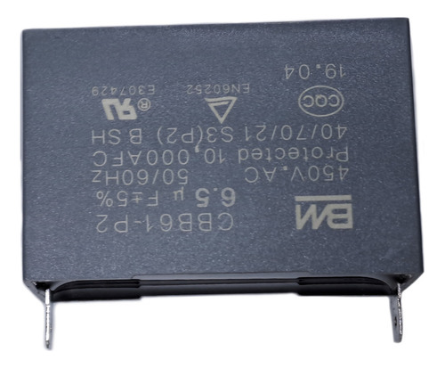 Capacitor Concensador De Arranque Cbb61 6.5uf 450vac