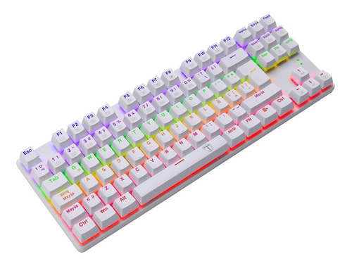 Teclado Gamer T-dagger Bora Rainbow White T-tgk313- Tkl Color del teclado Blanco Idioma Español Latinoamérica