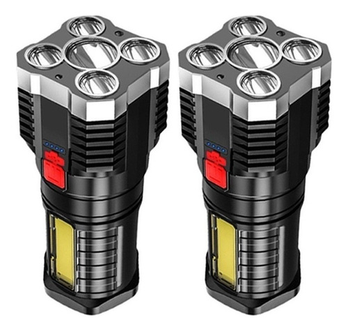 2 Uds Antorcha Flash Luz De Camping Cob Portátil De Alta