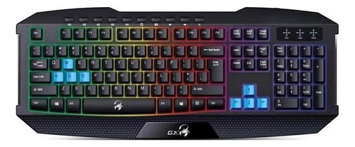 Teclado Gamer Genius K215 Qwerty Español Color Negro Con Luz