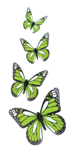 Mariposas Decorativas Verde Con Adhesivo