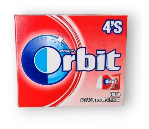 Goma De Mascar Orbit Fresa Mega 4´s Caja Con 40 Paquetes