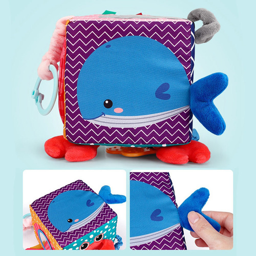 Cubo De Atividade De Pelúcia Macia Chocalho De Brinquedo De
