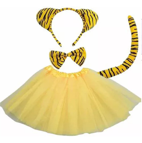 Conjunto De Disfraz De Tigre Animal Niñas Cosplay 4 Piezas