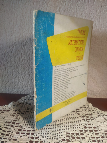 Tablas Y Fórmulas Fundamentales De Matemáticas Química (Usado)