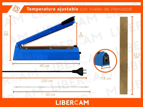 Imagen 2 de 7 de Selladora Cortadora Bolsa 30cm C/regulador De Mayor Potencia