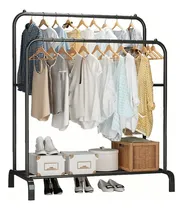 Comprar Rack Organizador De Ropa Closet Armable Perchero Rack Doble Color Negro