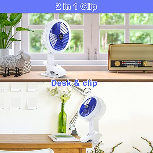 Ventilador De Clip Con Lámpara Led Recargable Y Portátil