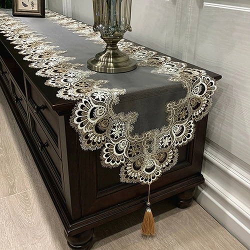 Mantel Rectangular De Encaje Con Flores Para Cocina Y Comedo