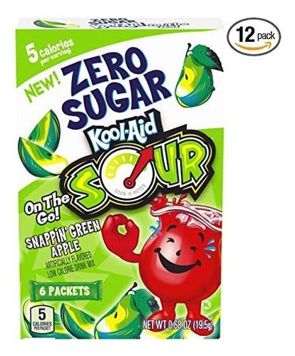 Kool-aid Sours Cero Azúcar Snappin' Green Apple On-go-drink 