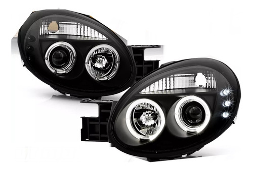 Faros De Lupa + Puntos Led Para Dodge Neon 2003 - 2005