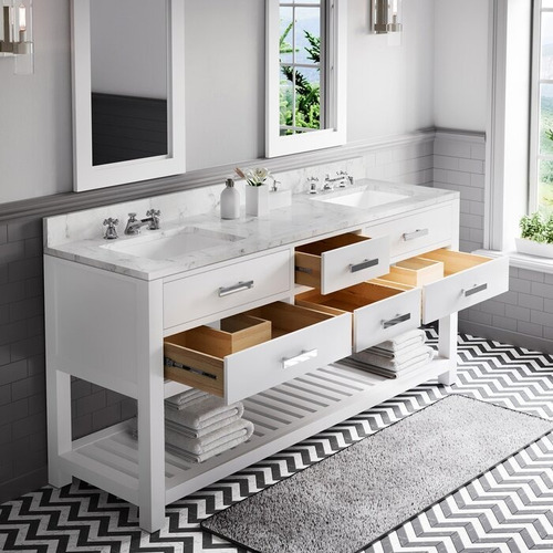 Mueble Para Baño, Gabinete Vanity 72 , Doble Blanco