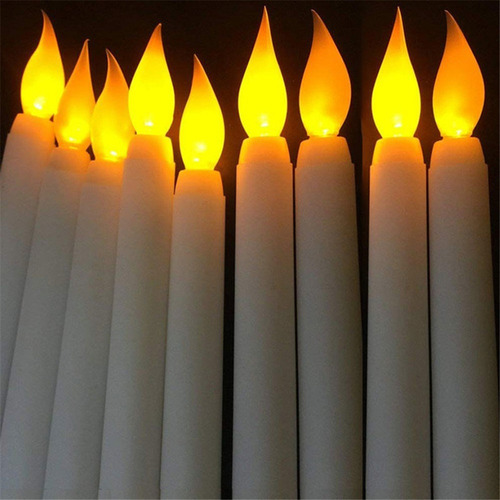 12 Velas Largas, Candelabro Led, Llama Oscilante