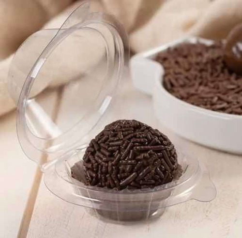 500 Mini Copo P/ Brigadeiro Com Tampa Acoplada Dcppack 8ml