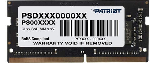 Línea Firma Memoria Patriot Ddr4 8 Gb (1x8 Gb) Sodimm 2400