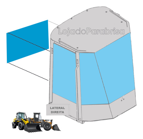 Vidro Vigia Traseiro Colado Case 621d E New Holland W130