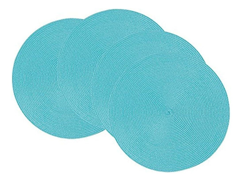 Ahora Designs Disko Round Placemats Set De Cuatro Turquesas