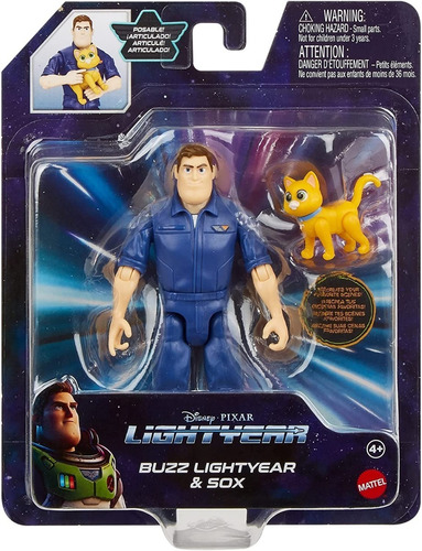 Disney Pixar Lightyear  Figura Buzz Lightyear  & Sox  Mattel