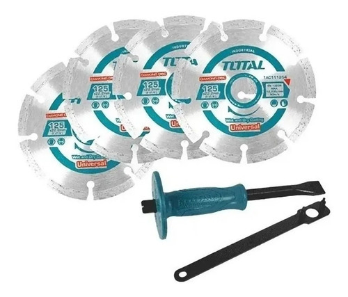 Acanaladora De Pared O Muro Total 1500w Industrial 4 Discos Color Turquesa