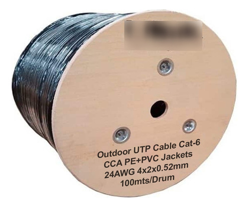 Cable De Red Utp Cat-6 100 Metros 24awg 100% Cobre Outdoor