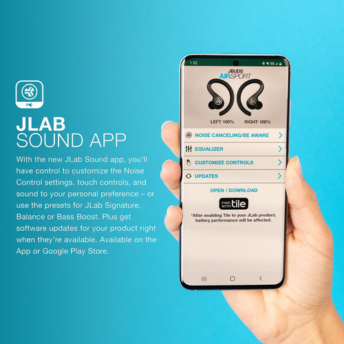 Fones De Ouvido Bluetooth Jlab Jubuds Air Sport Gen 3 Com Es