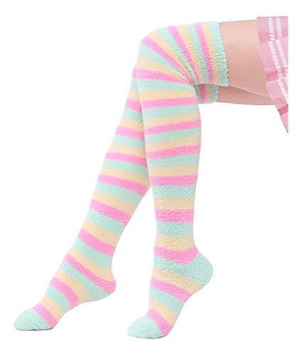 Pack3 Calcetines Largos A Rayas Hasta La Rodilla Polar