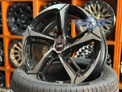 4 Rines 16 Deportivos 4-100 Beat Spark Sonic Aveo Vw Versa Machine Black