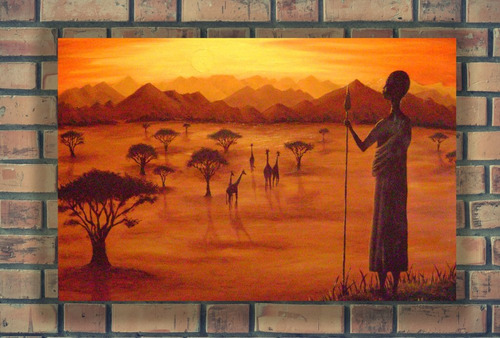 Vinilo Decorativo 40x60cm Arte Africano Mujeres Pintura