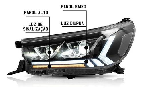 Farol Full Led Modelo Tribal Para Toyota Hilux 2016 A 20