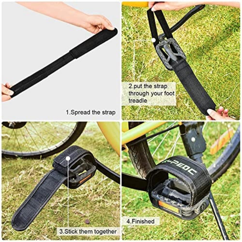 1 Correos De Pedal De Bicicleta, Correas De Los Pies Negros