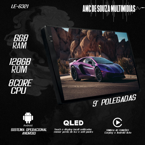 Multimidia Sandero 11/13 19p Octacore Android Carplay 4/64gb