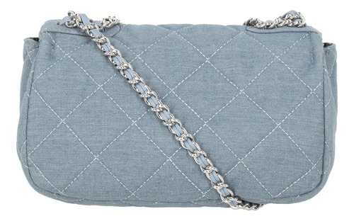 Bolso Mujer Crossbody Color Mezclilla 855-32 Azul Acero Lisa Azul Acero