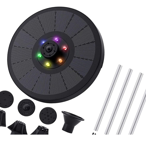 Bomba De Agua Solar De 3w, Luces Led De 7 Colores, Fuente De