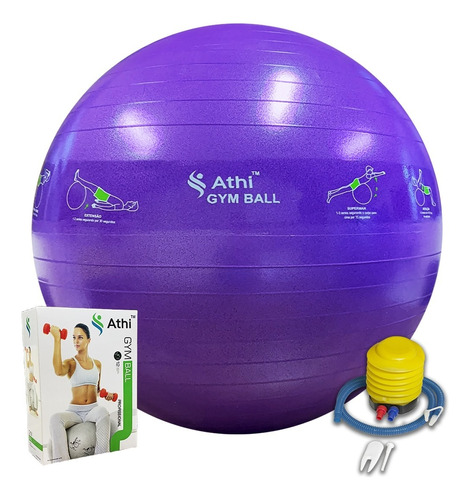 Bola Ginástica Profissional - Gym Ball 55cm - Roxa - Athi