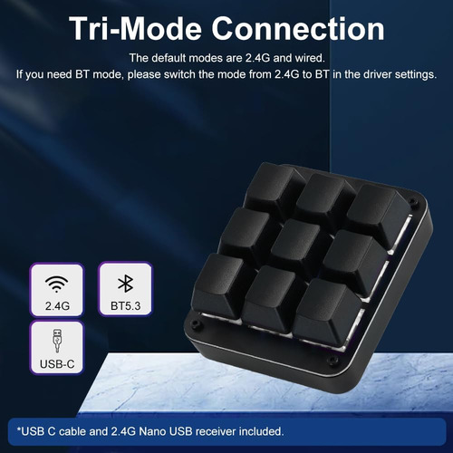 Teclado Macro Programable De 9 Teclas Linkeet Con Tres Modos
