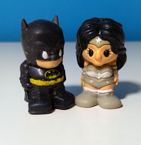 Figuras Ooshies Batman Y Mujer Maravilla Miniaturas (mt&dc)