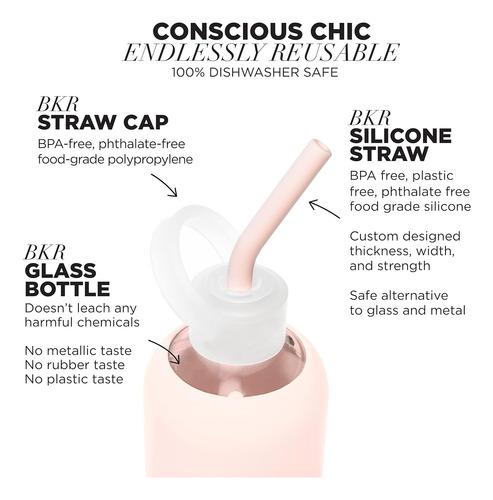 Botella De Agua De Vidrio Liso Con Funda De Silicona Y Popot
