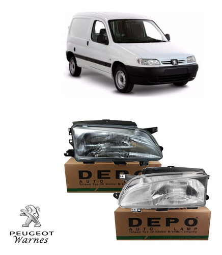 Juego De Opticas Delanteras De Peugeot Partner 1998 Al 2003