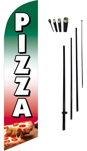 Bandera Publicitaria Pizza 4.2 Mts # 138 Con Mástil
