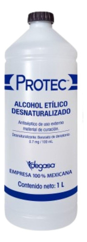Alcohol Desnaturalizado Etilico Protec 1000ml 70% Salud 