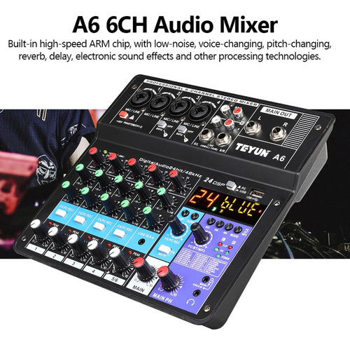 Aa Consola De Audio A6 6ch Protable Mini Mezclador Con