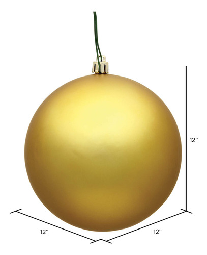 Bola Dorada Mate De Ornament Vickerman De 12 Cm, Plástico Ir