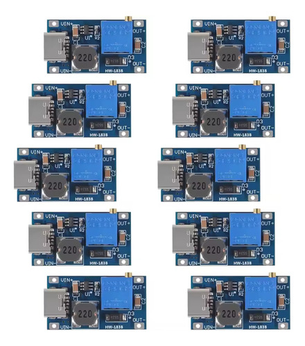 10 Módulos Elevador Mt3608 Dc-dc Usb-c 2a 28v Ajustable